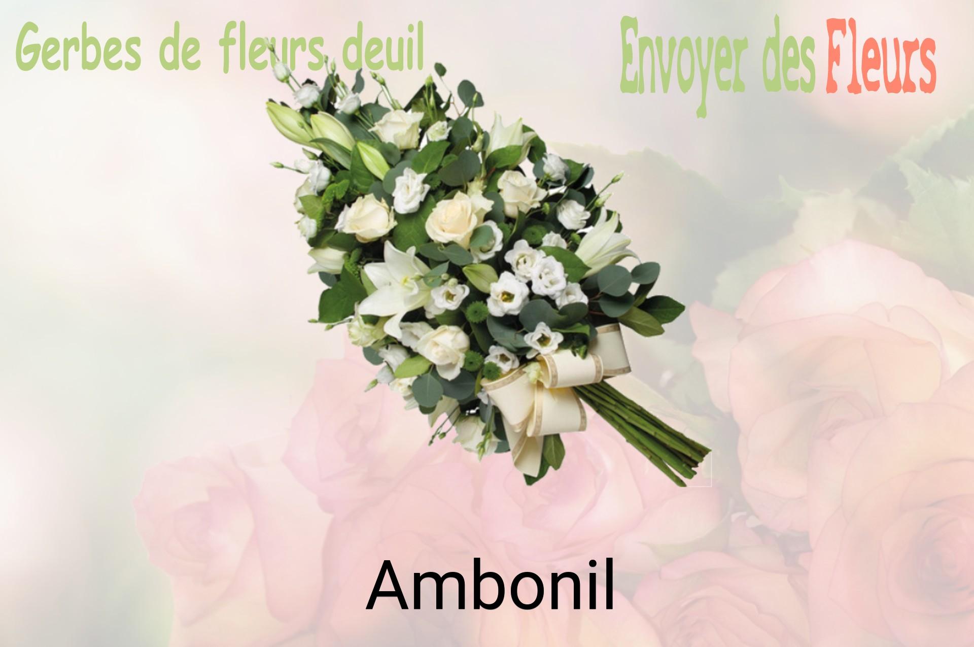 Gerbe de fleurs de deuil livrée à Ambonil